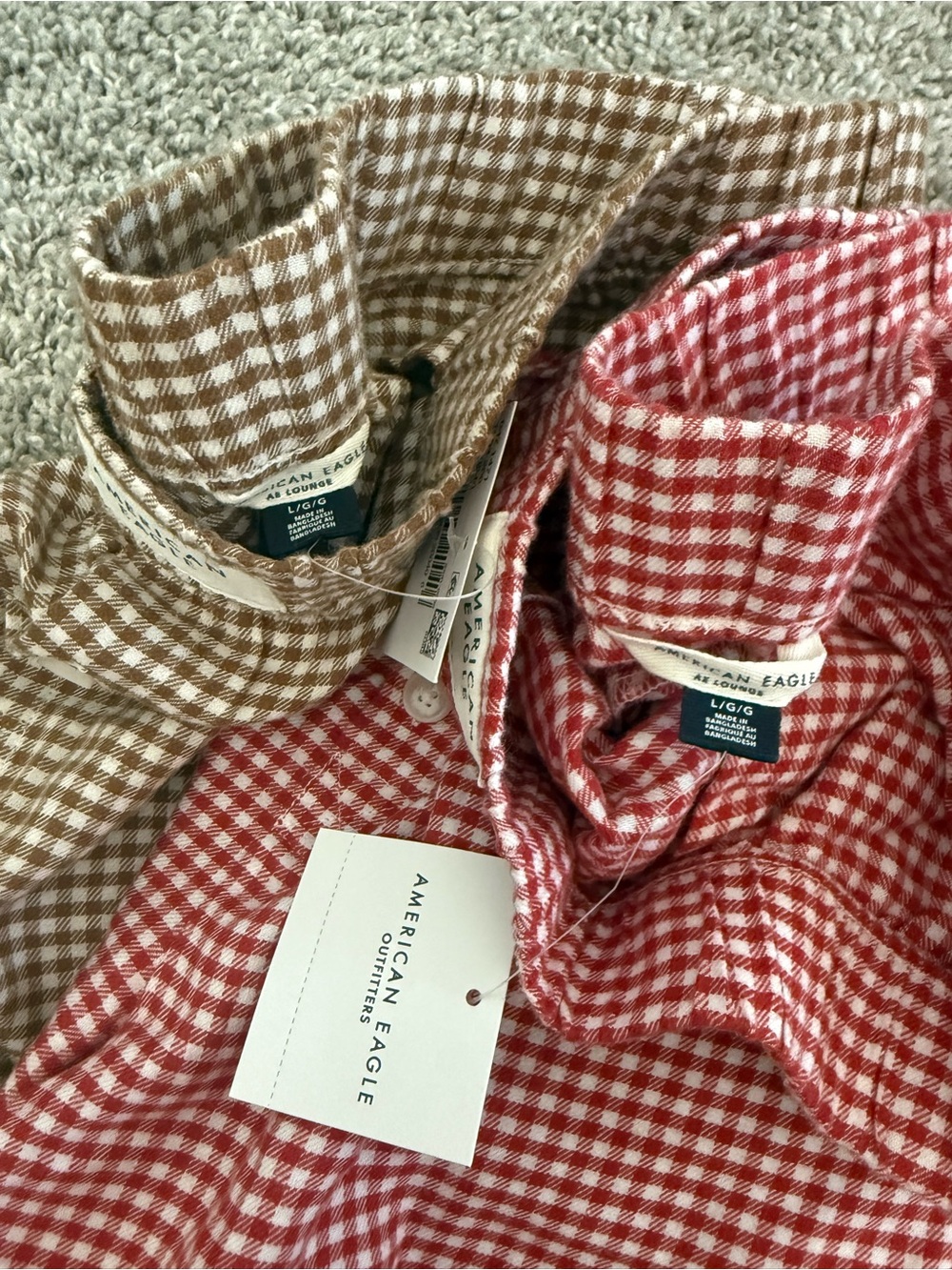 American Eagle Gingham Sleep Shorts - Red & Brown Set NWT - Picture 4 of 4